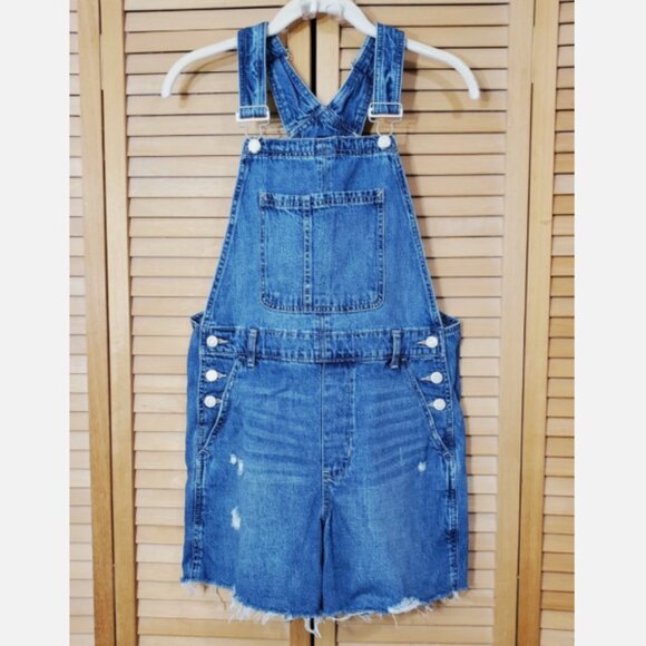 GAP Denim - GAP Women's Distressed Raw Hem Denim Shortall Size S